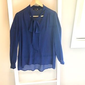 Long Sleeve Blue Blouse